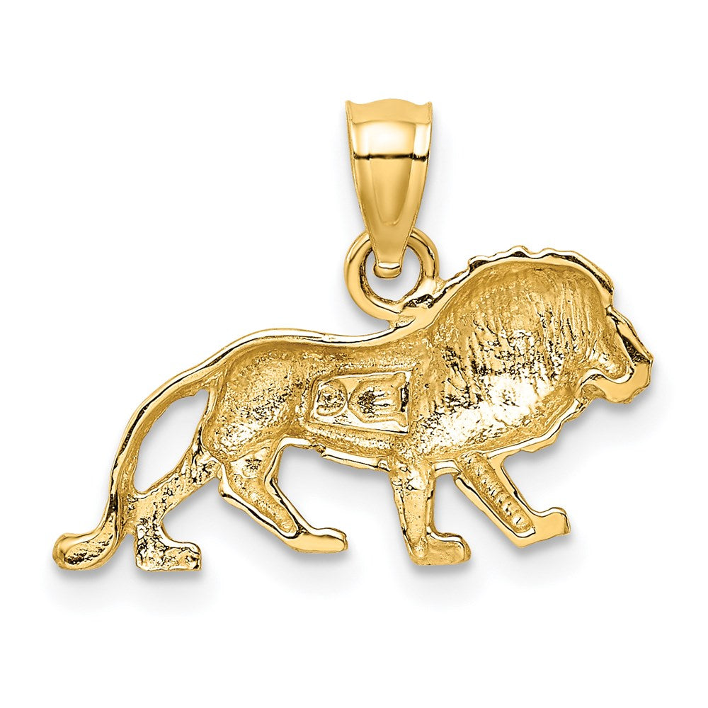 14K Gold Diamond-Cut Lion Pendant - Charlie & Co. Jewelry