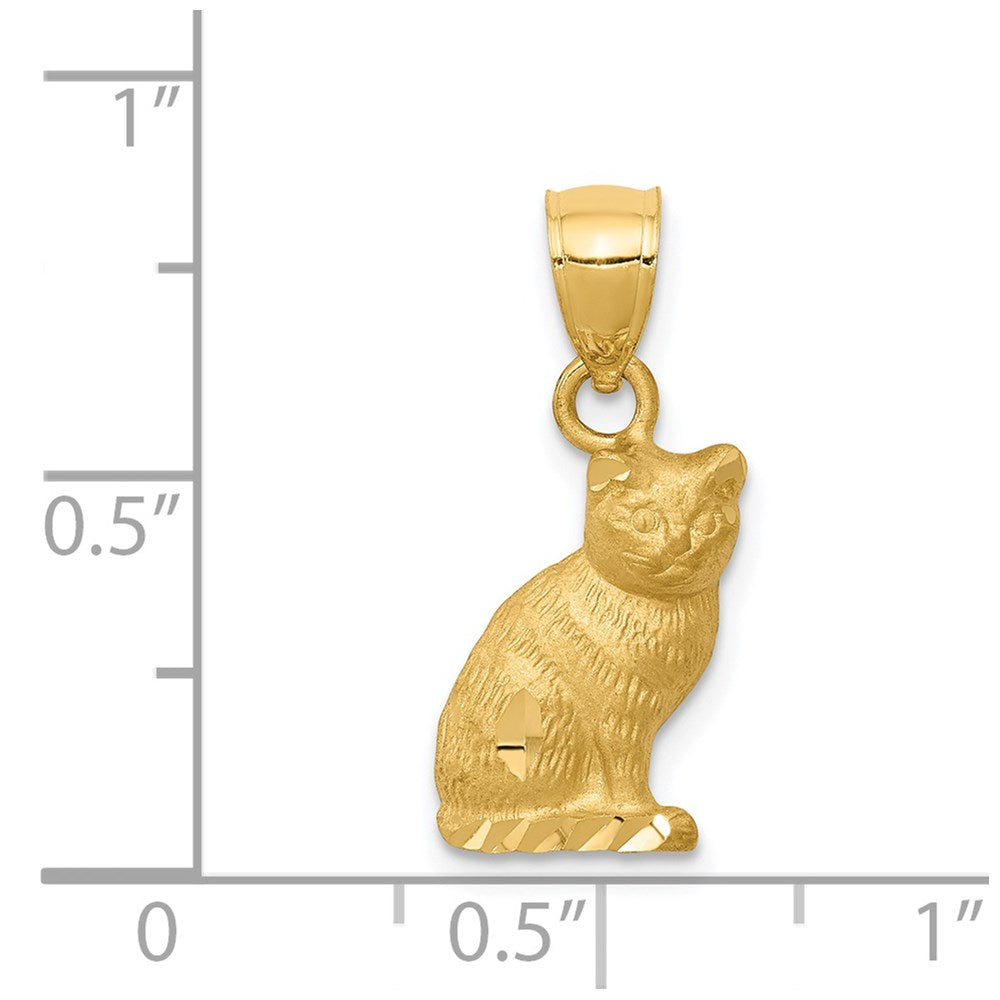 Charlie & Co Jewelry | 14k Diamond-cut Cat Pendant - Model K3351
