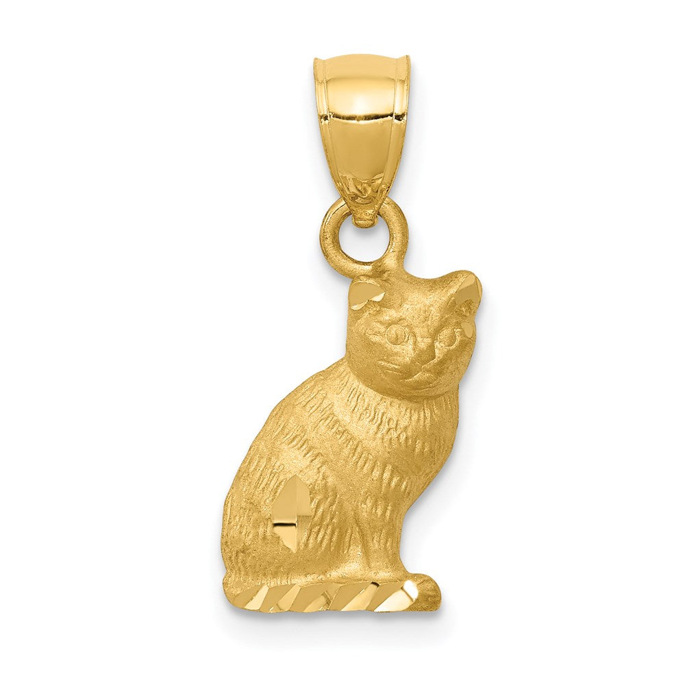 Charlie & Co Jewelry | 14k Diamond-cut Cat Pendant - Model K3351