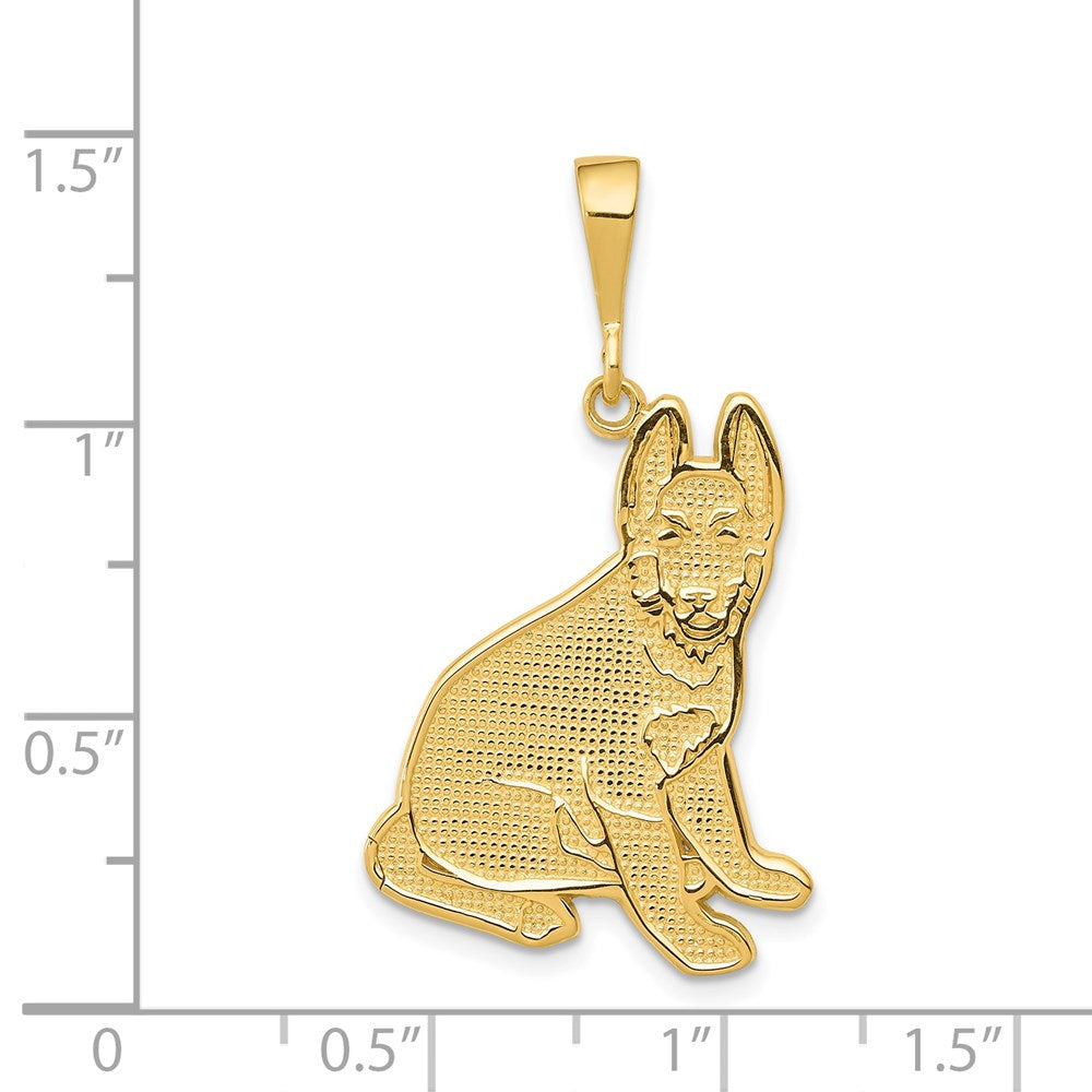 14K Gold German Shepherd Necklace Pendant - Charlie & Co. Jewelry