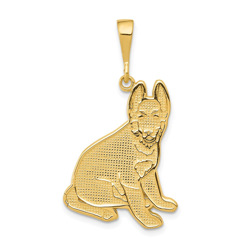 14K Gold German Shepherd Necklace Pendant - Charlie & Co. Jewelry