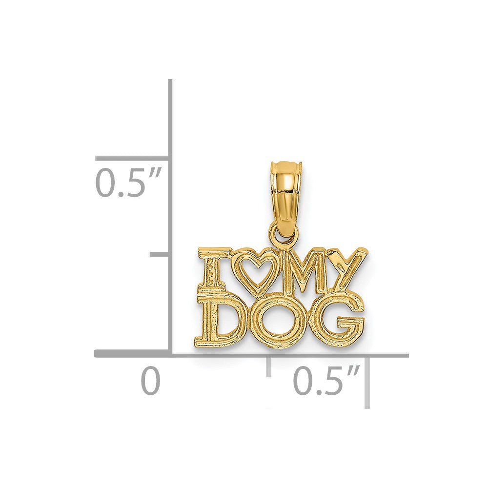 14k Gold 'I Heart My Dog' Necklace Charm - Charlie & Co. Jewelry