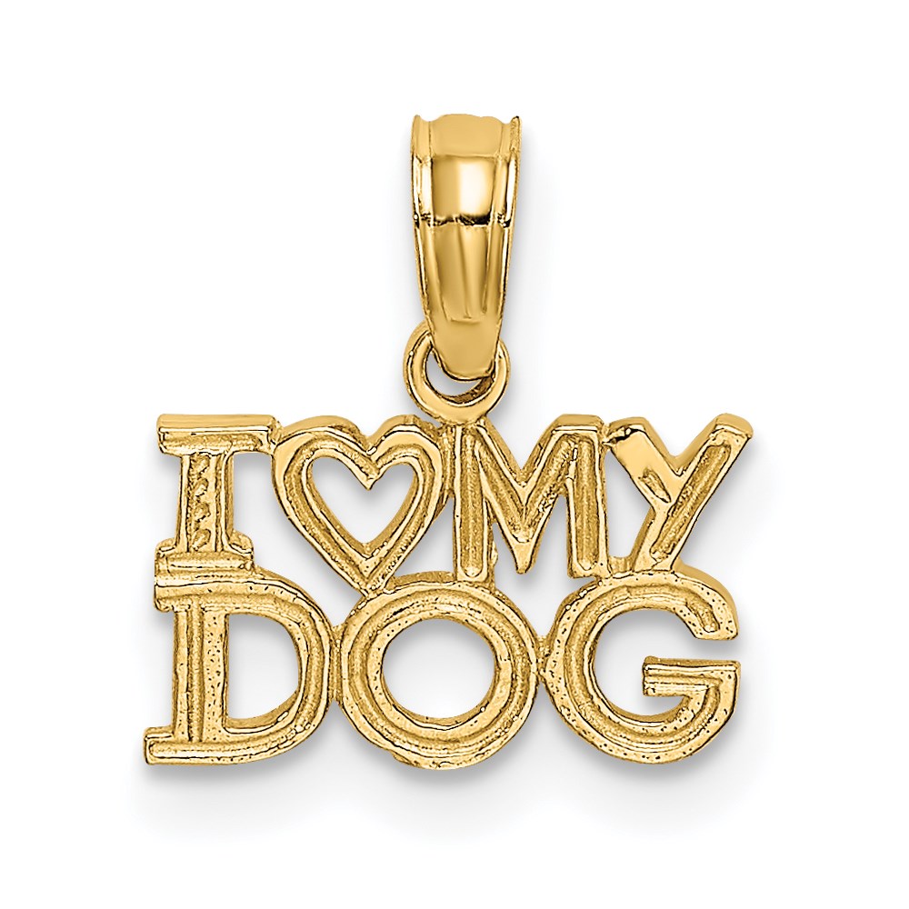 14k Gold 'I Heart My Dog' Necklace Charm - Charlie & Co. Jewelry