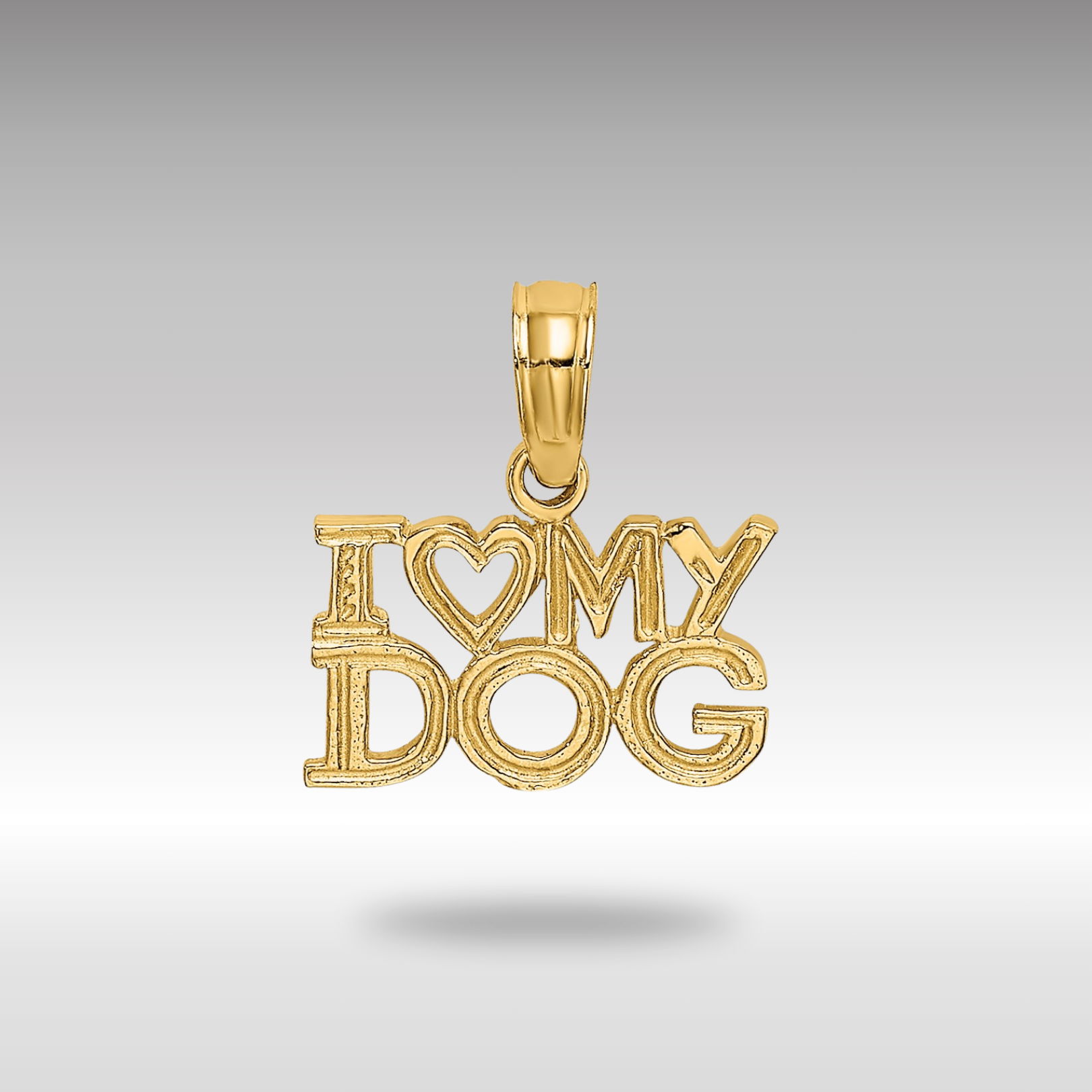 Gold 'I Heart My Dog' Necklace Charm - Charlie & Co. Jewelry