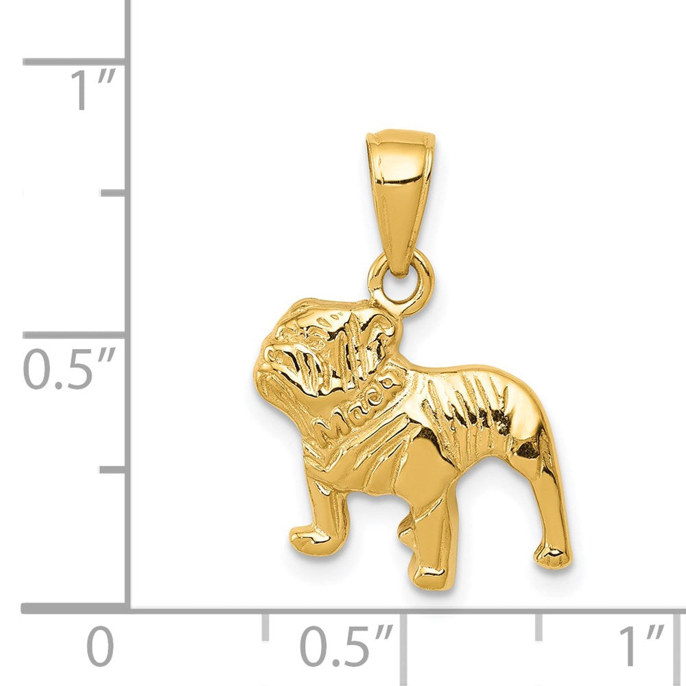 14k Gold Bulldog Dog Necklace Pendant - Charlie & Co. Jewelry