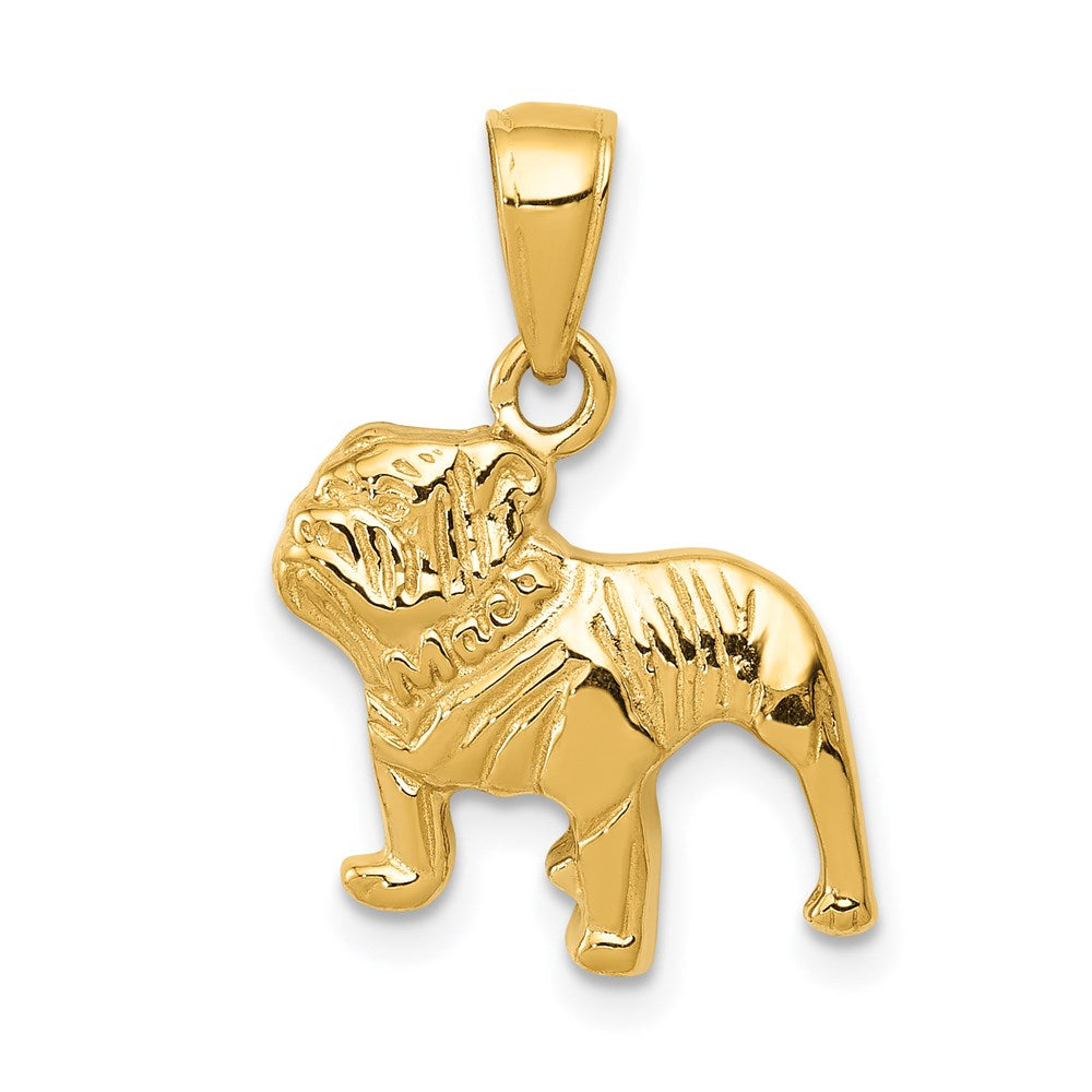 14k Gold Bulldog Dog Necklace Pendant - Charlie & Co. Jewelry