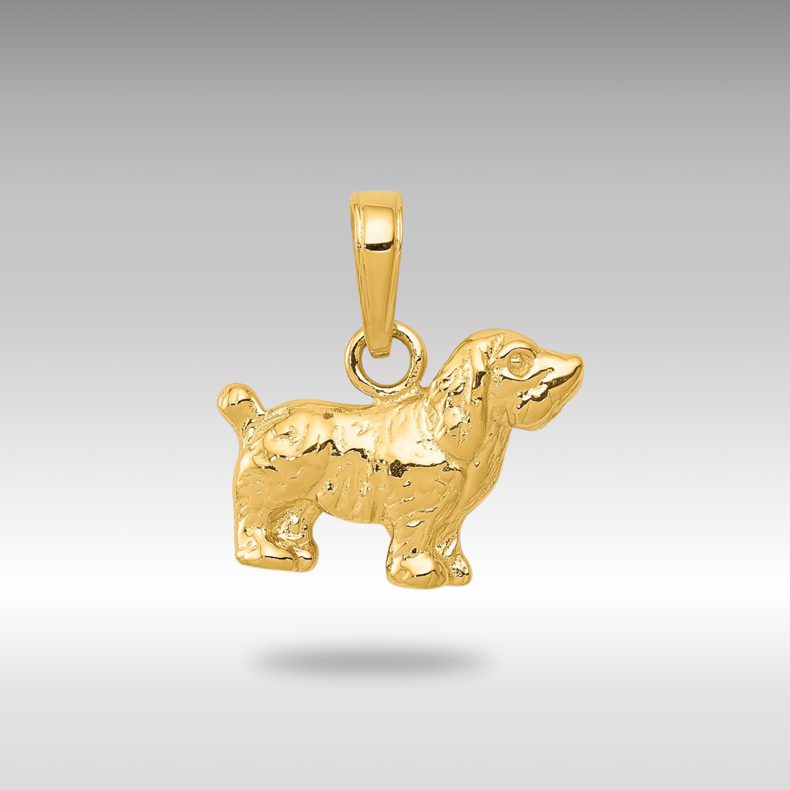 Gold Cocker Spaniel Necklace Pendant - Charlie & Co. Jewelry