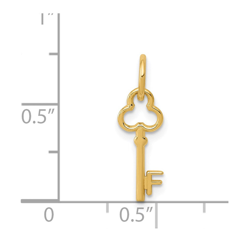 Charlie & Co Jewelry | 14k Key Letter F Initial Charm - Model K3442F