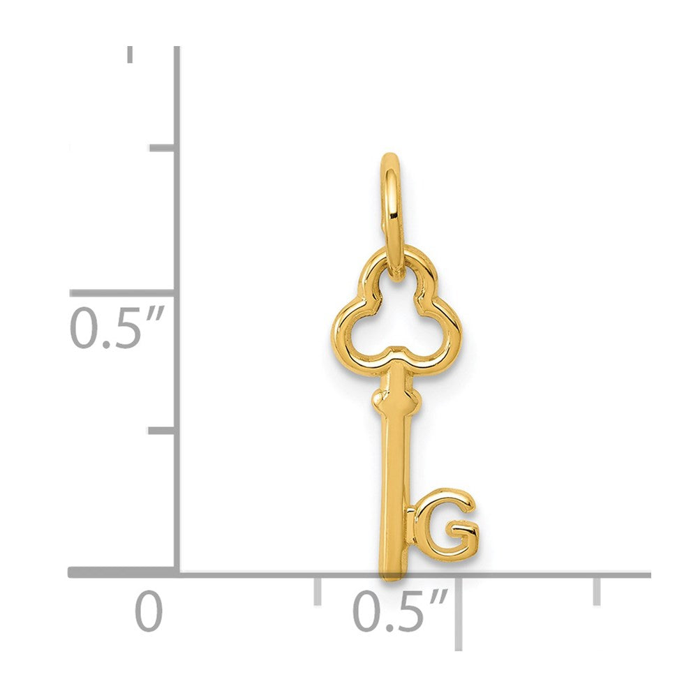 Charlie & Co Jewelry | 14k Key Letter G Initial Charm - Model K3442G
