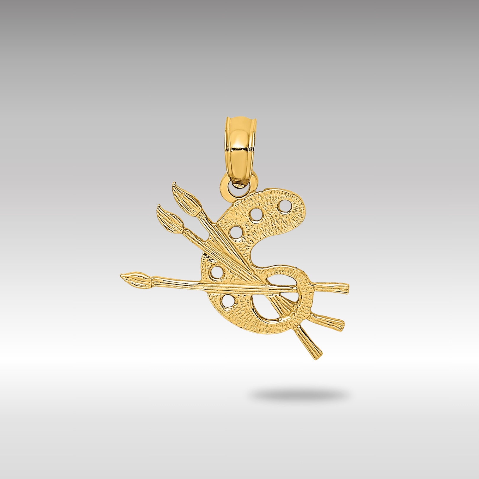 Gold Paint Palette Necklace Pendant - Charlie & Co. Jewelry