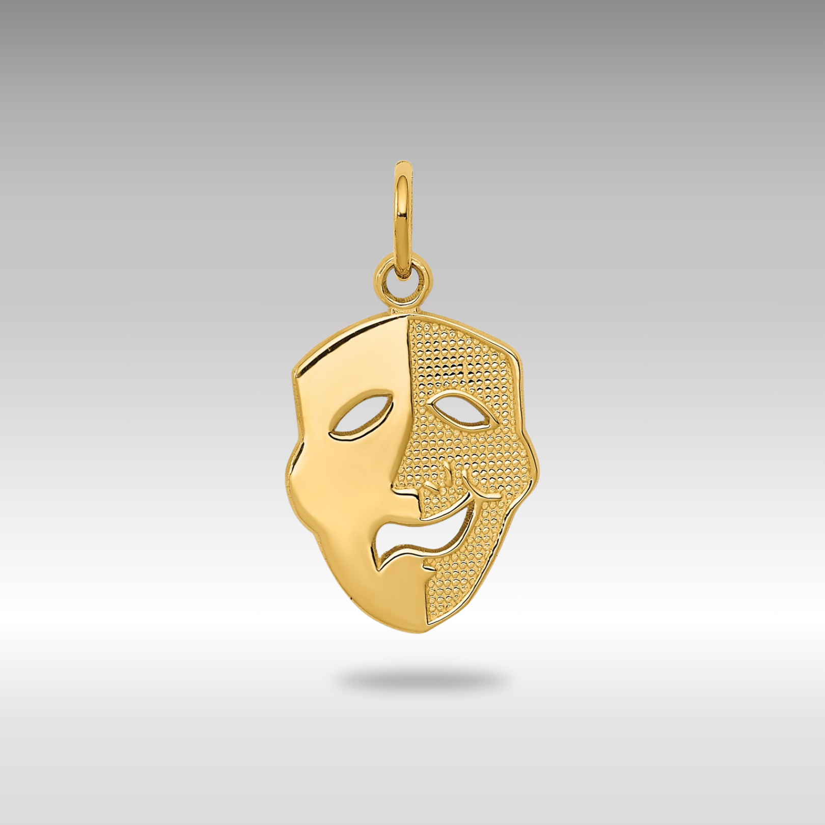 Gold Comedy Mask Necklace Charm - Charlie & Co. Jewelry