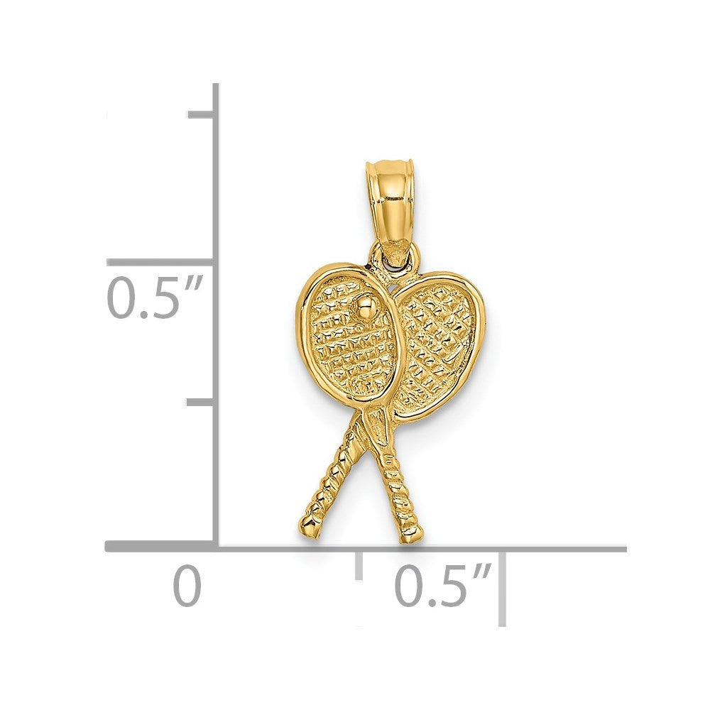 Charlie & Co Jewelry | 14k Tennis Racquets Charm - Model K3568