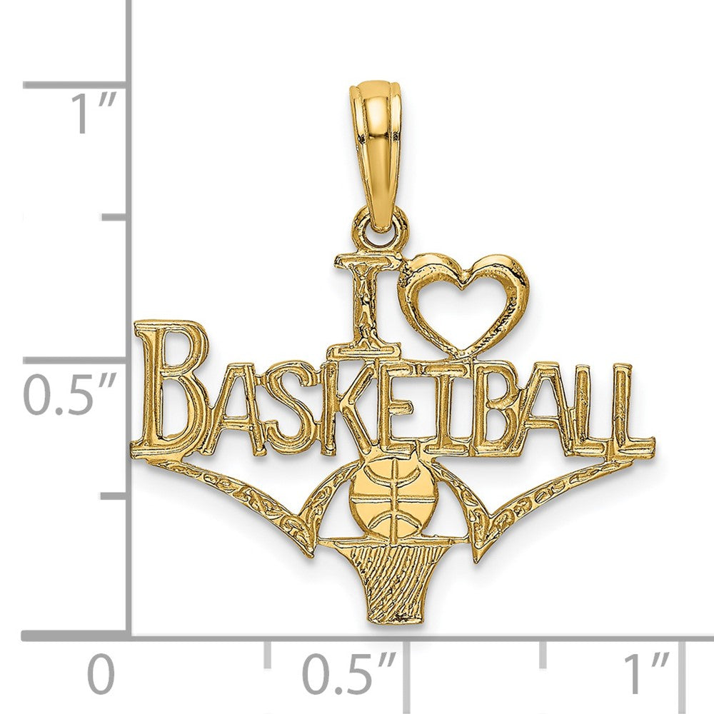 Charlie & Co Jewelry | 14k I Heart Basketball W/ball And Net Charm - Model K3595