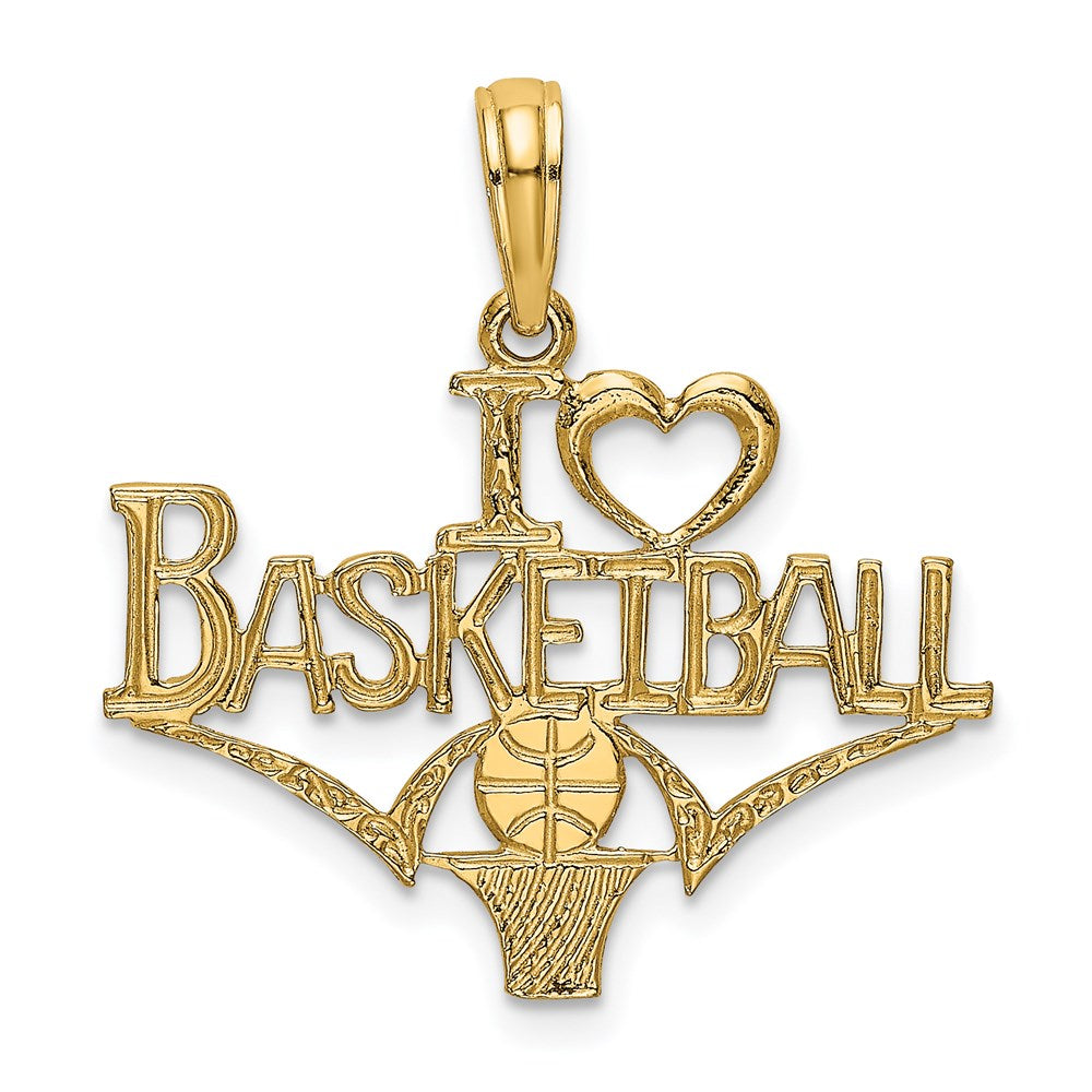Charlie & Co Jewelry | 14k I Heart Basketball W/ball And Net Charm - Model K3595