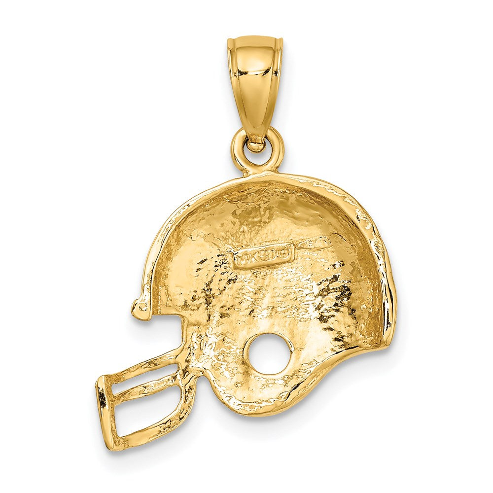 Gold Polished Football Helmet Pendant Model-K3603 - Charlie & Co. Jewelry