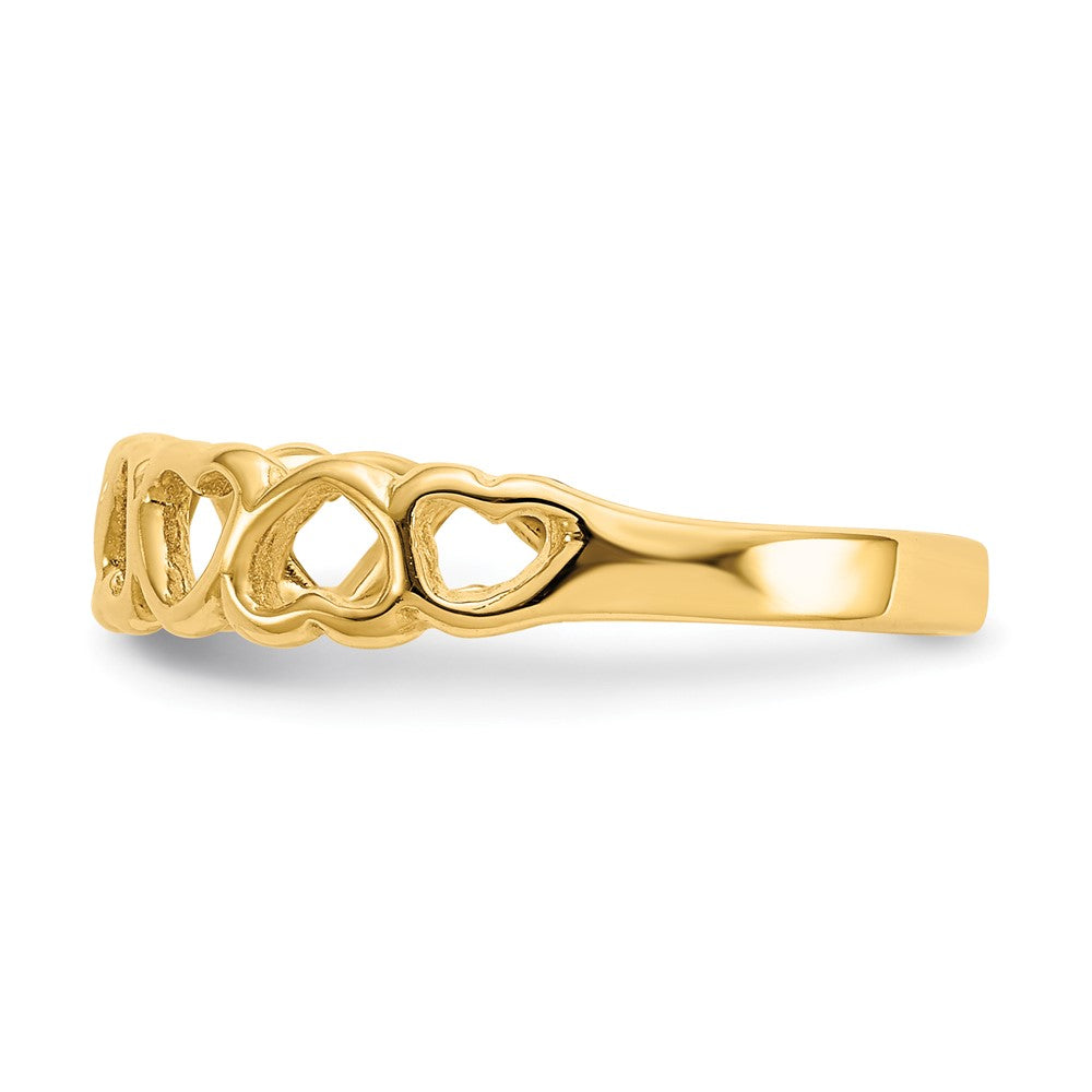 Gold Band Hearts Ring Model-K3900 - Charlie & Co. Jewelry