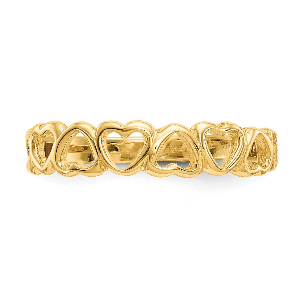 Gold Band Hearts Ring Model-K3900 - Charlie & Co. Jewelry