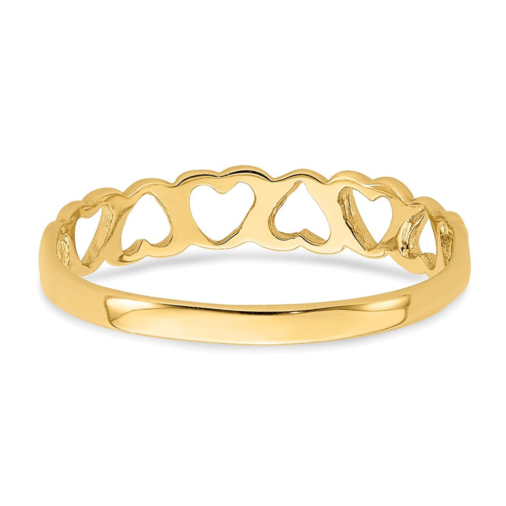 Gold Band Hearts Ring Model-K3900 - Charlie & Co. Jewelry