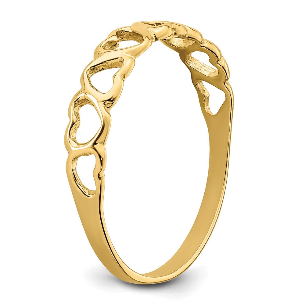 Gold Band Hearts Ring Model-K3900 - Charlie & Co. Jewelry