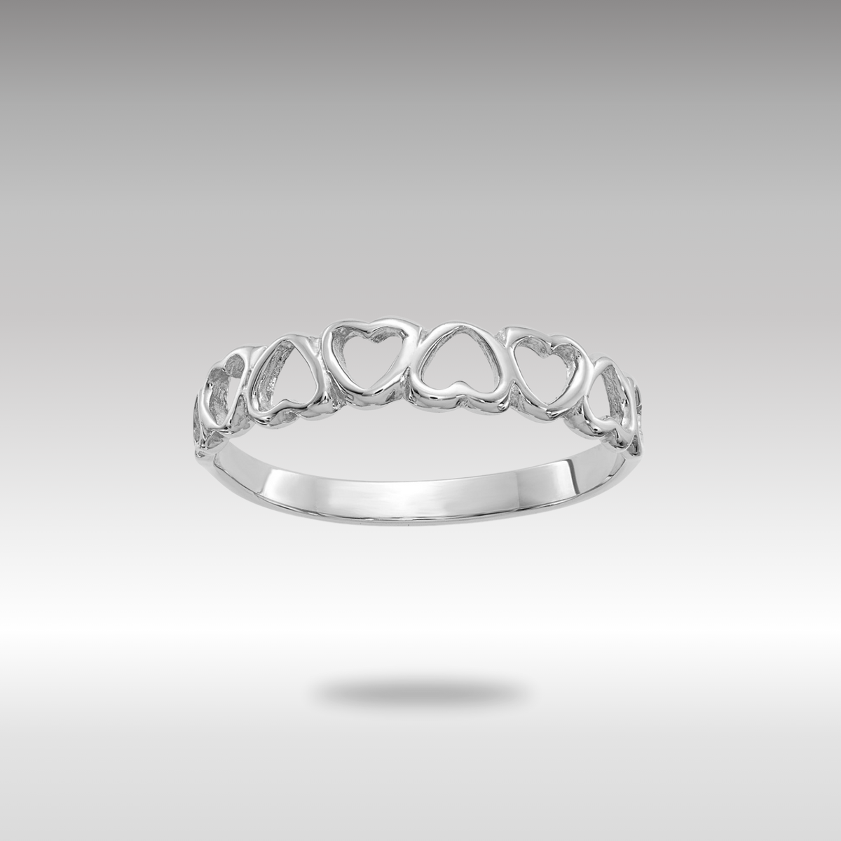 Shop 14K White Gold Oval Trio Heart Ring | Carbon & Hyde