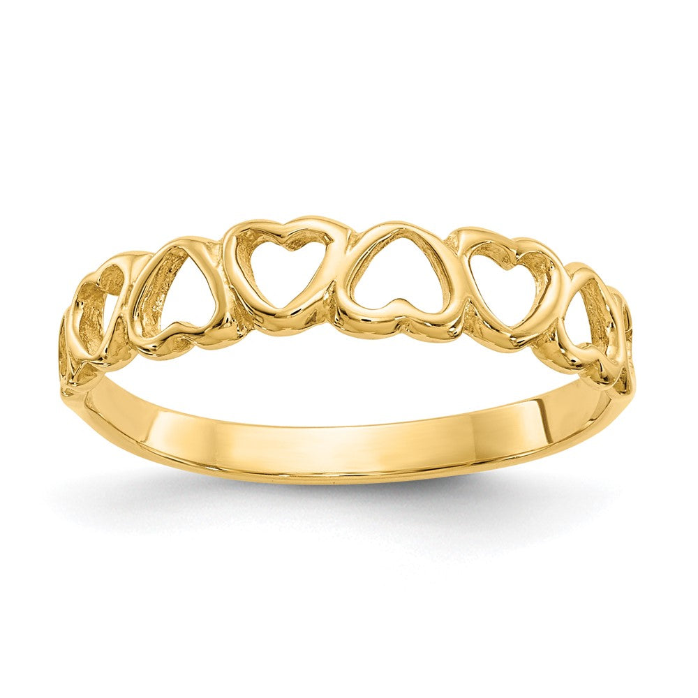 Gold Band Hearts Ring Model-K3900 - Charlie & Co. Jewelry