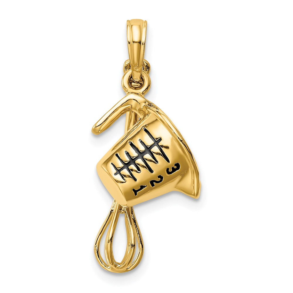 Charlie & Co Jewelry | 14k 3-d Black Enameled Measuring Cup And Whisk Pendant - Model K4210