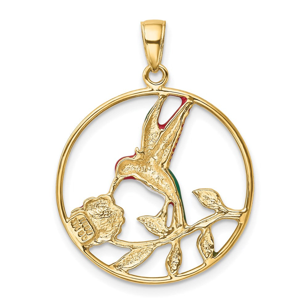 Gold Hummingbird Necklace Pendant Model-K4221 - Charlie & Co. Jewelry