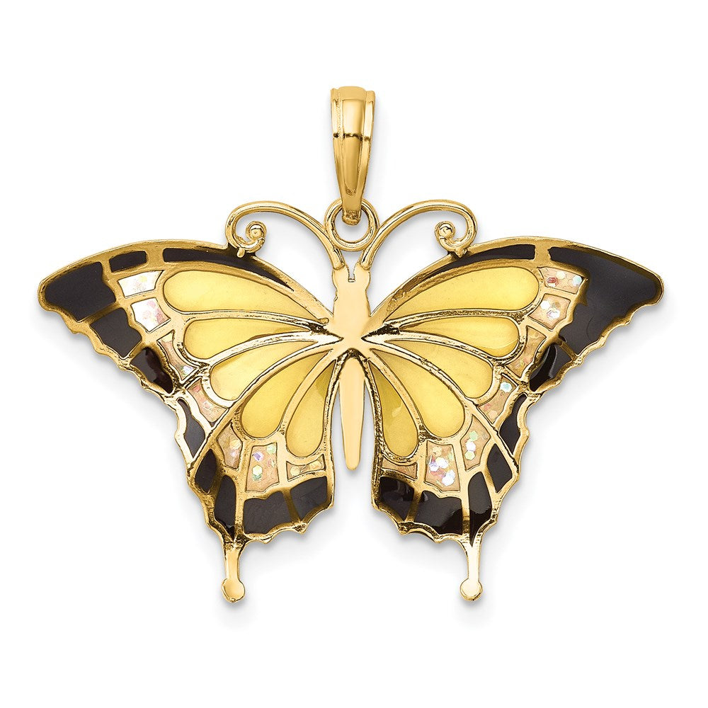 Charlie & Co Jewelry | 14k Yellow Enameled Butterfly Pendant - Model K4233