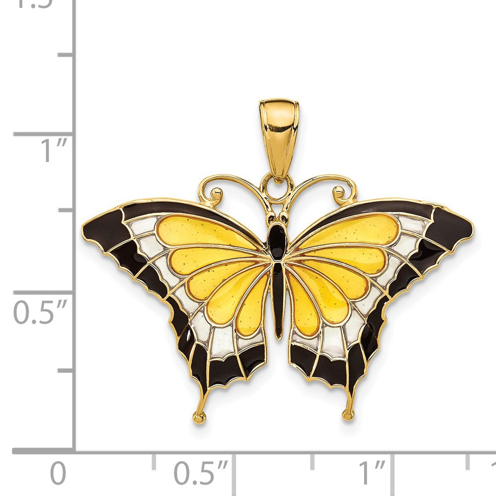 Charlie & Co Jewelry | 14k Yellow Enameled Butterfly Pendant - Model K4233