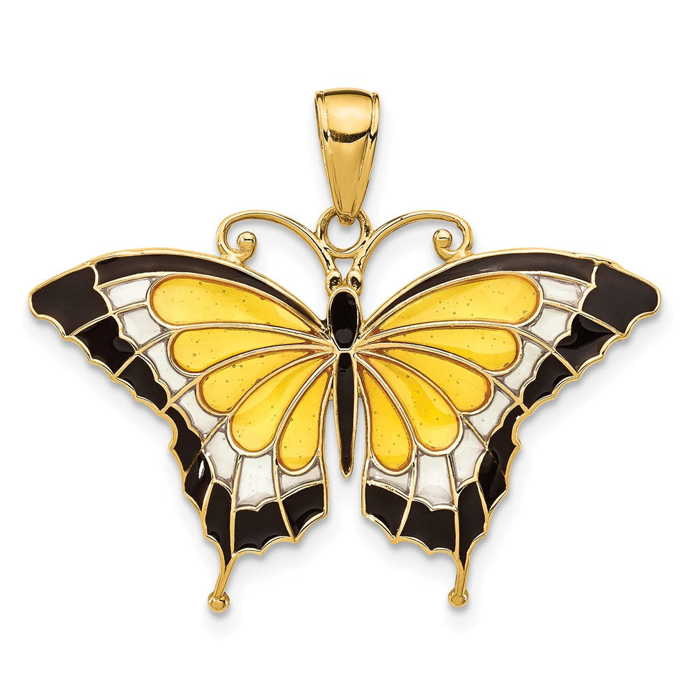 Charlie & Co Jewelry | 14k Yellow Enameled Butterfly Pendant - Model K4233