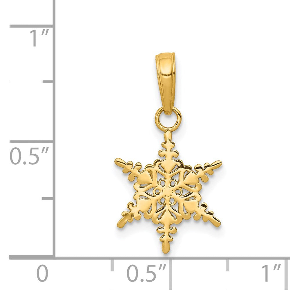 Charlie & Co Jewelry | 14k Small Snowflake Pendant - Model K4742