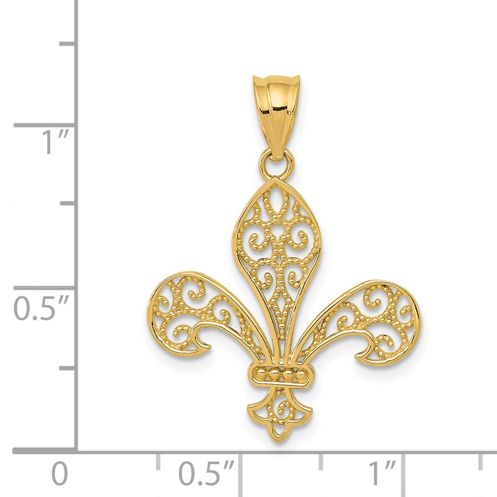 Charlie & Co Jewelry | 14k Filigree Fleur De Lis Pendant - Model K4770
