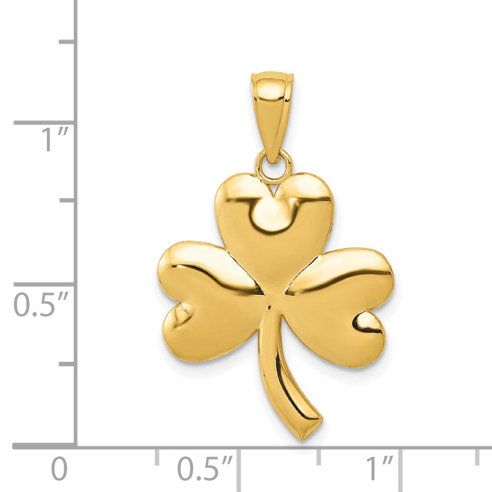 14K Gold Shamrock Charm Pendant - Charlie & Co. Jewelry