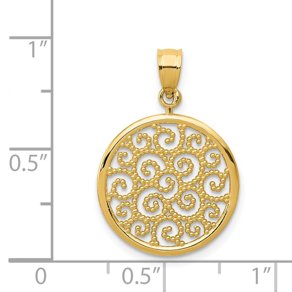 Charlie & Co Jewelry | 14k Filigree Round Pendant - Model K4787