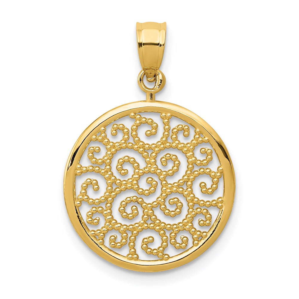 Charlie & Co Jewelry | 14k Filigree Round Pendant - Model K4787
