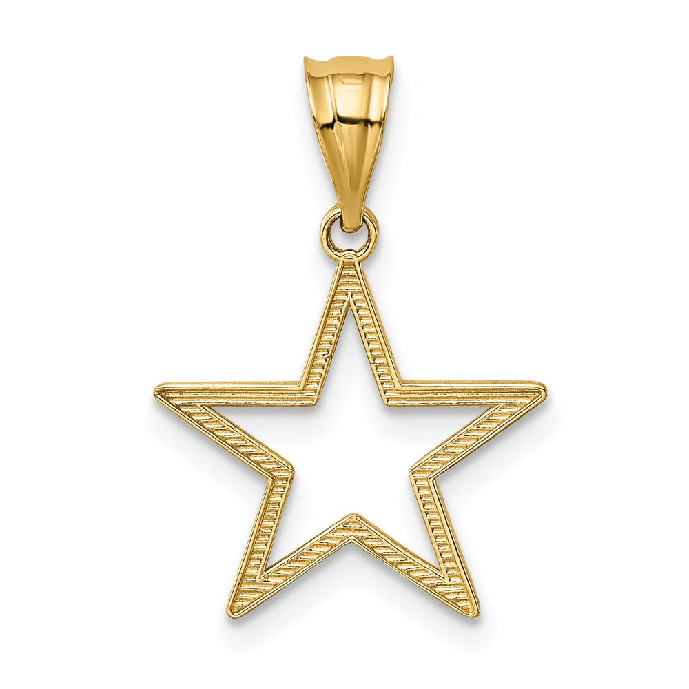 Gold Cut-Out Star Charm Necklace Model-K4810 - Charlie & Co. Jewelry