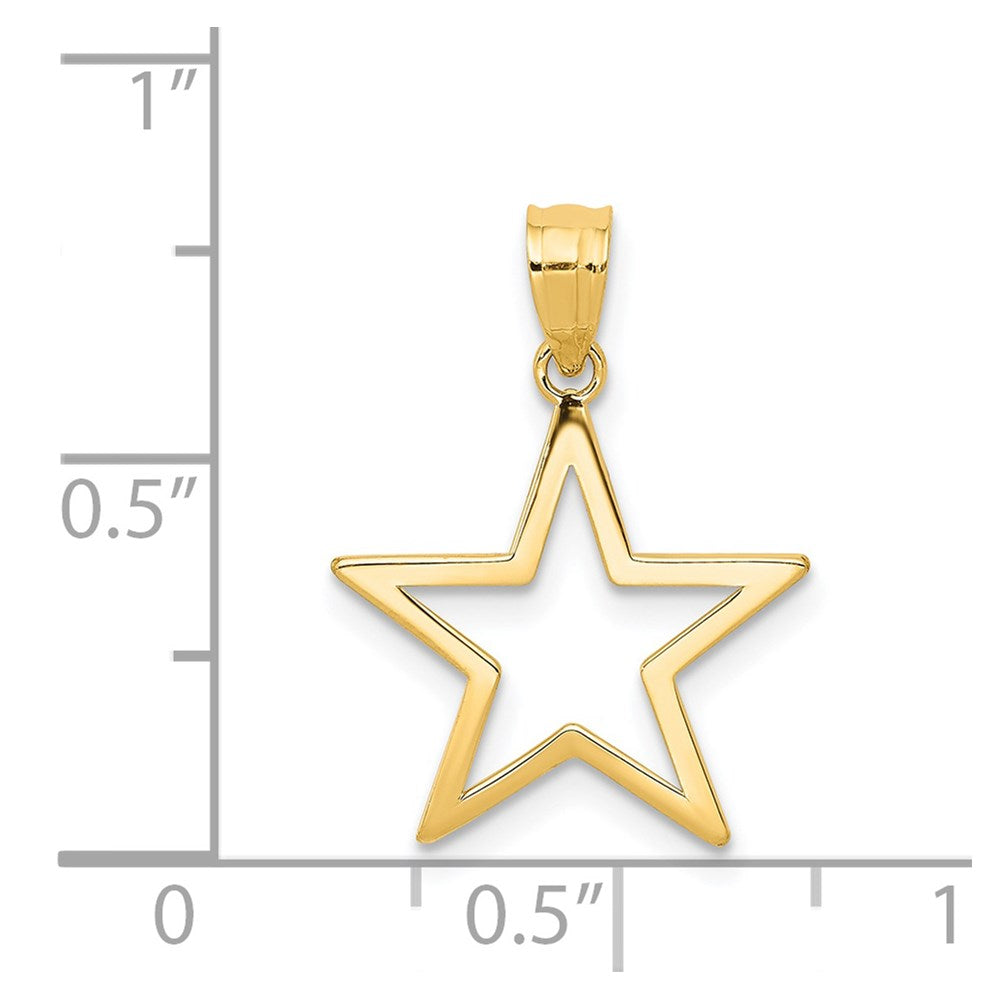 Gold Cut-Out Star Charm Necklace Model-K4810 - Charlie & Co. Jewelry