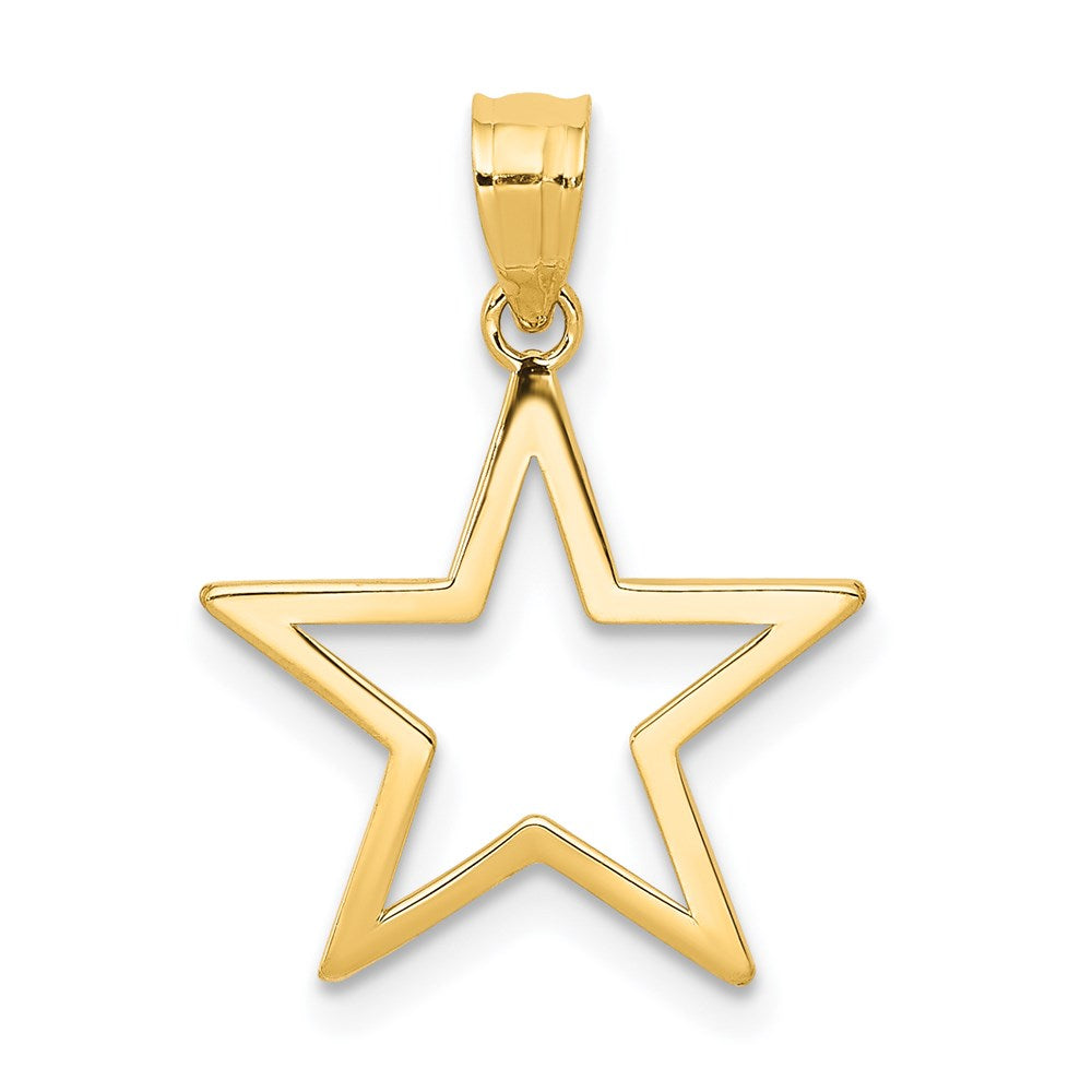 Gold Cut-Out Star Charm Necklace Model-K4810 - Charlie & Co. Jewelry