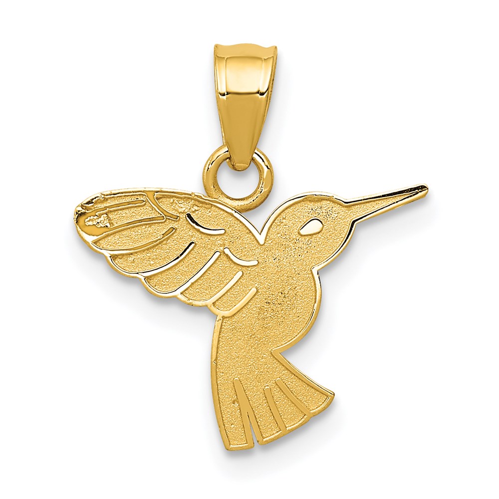 Gold Hummingbird Necklace Pendant Model-K4831 - Charlie & Co. Jewelry