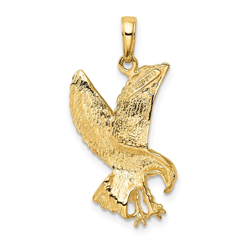 Gold Detailed Flying Eagle Necklace Pendant Model-K4853 - Charlie & Co. Jewelry