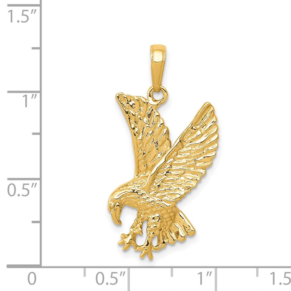 Gold Detailed Flying Eagle Necklace Pendant Model-K4853 - Charlie & Co. Jewelry