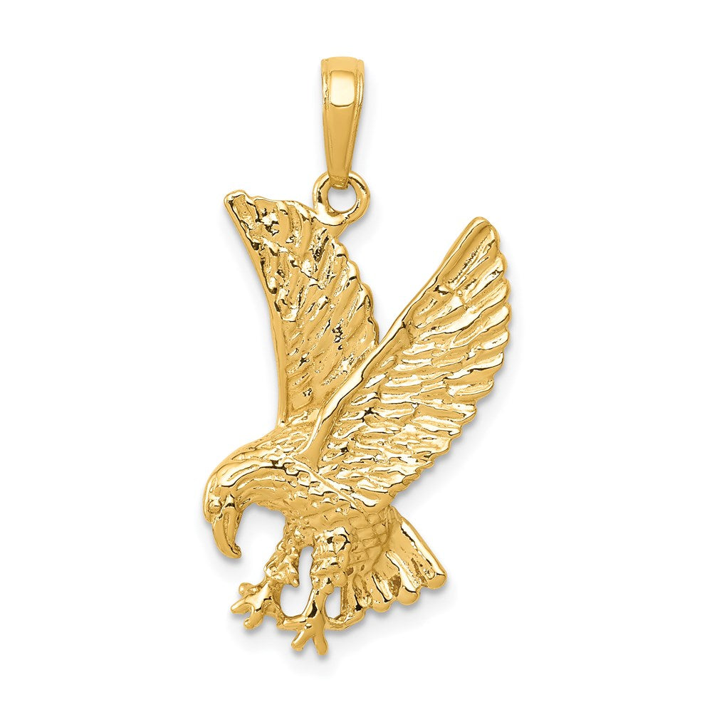 Gold Detailed Flying Eagle Necklace Pendant Model-K4853 - Charlie & Co. Jewelry