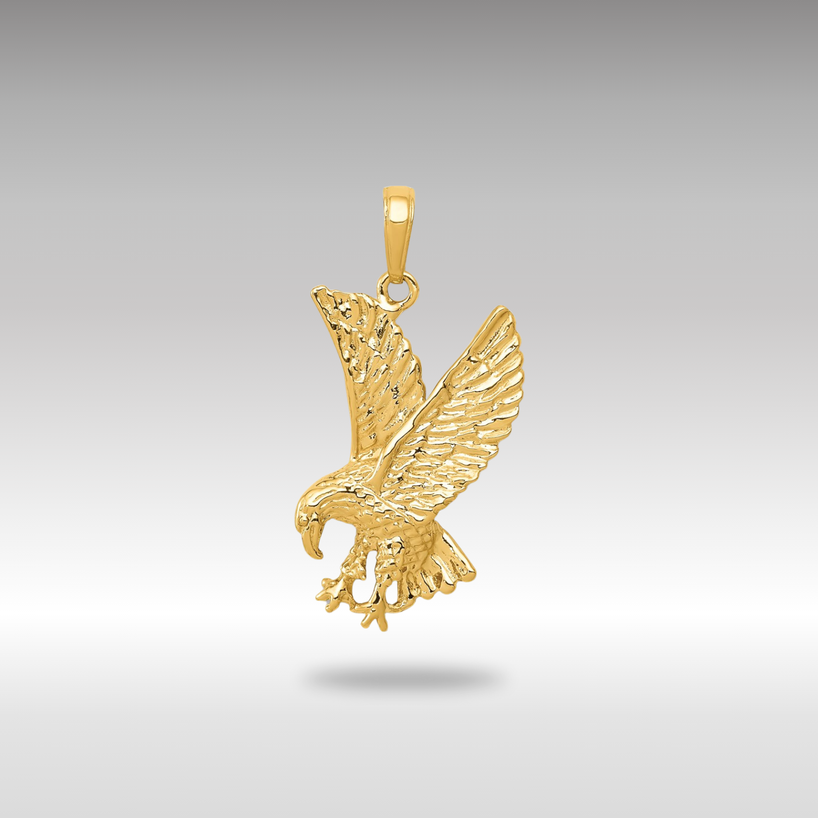 Gold Detailed Flying Eagle Necklace Pendant Model-K4853 - Charlie & Co. Jewelry