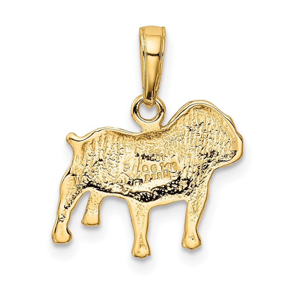 Gold Bulldog Charm - Solid Gold Dog Pendant Model-K4858 - Charlie & Co. Jewelry