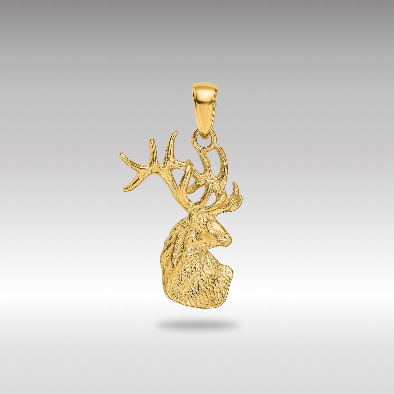 Gold Deer Head Pendant Model-K4870 - Charlie & Co. Jewelry