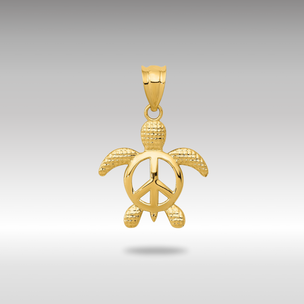 Charlie & Co. Jewelry | 14k Gold Peace Sign Turtle Pendant | Gold ...
