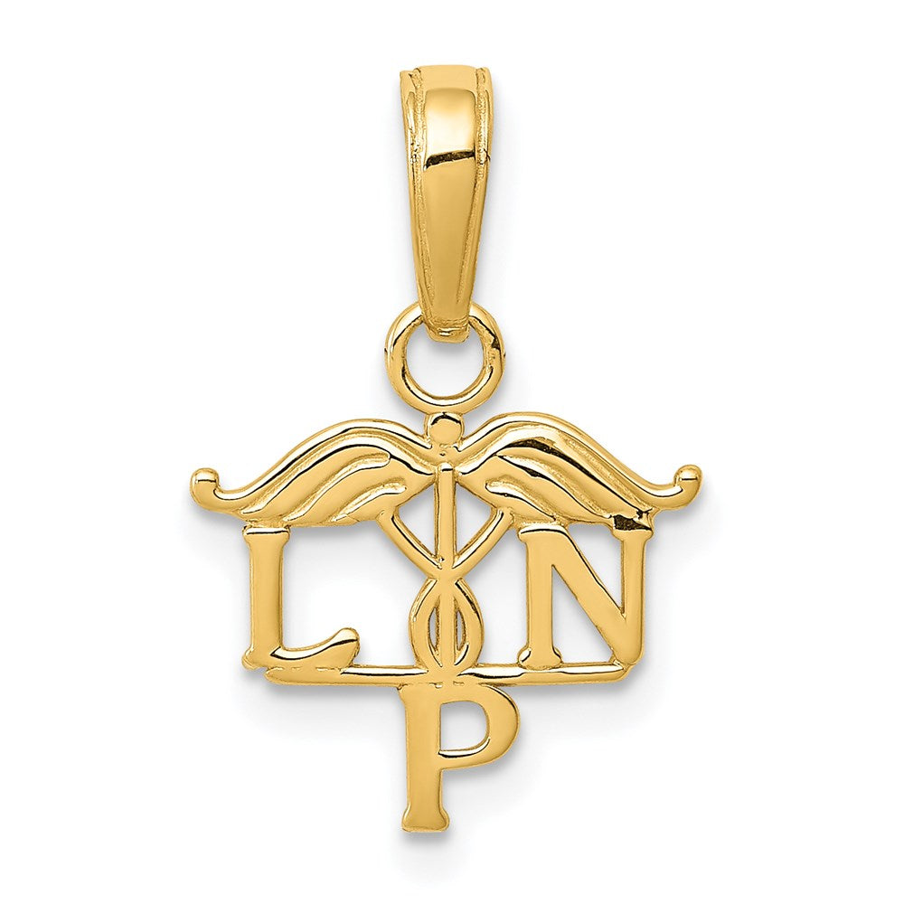 Gold Licensed Practical Nurse Charm Necklace Model-K4933 - Charlie & Co. Jewelry