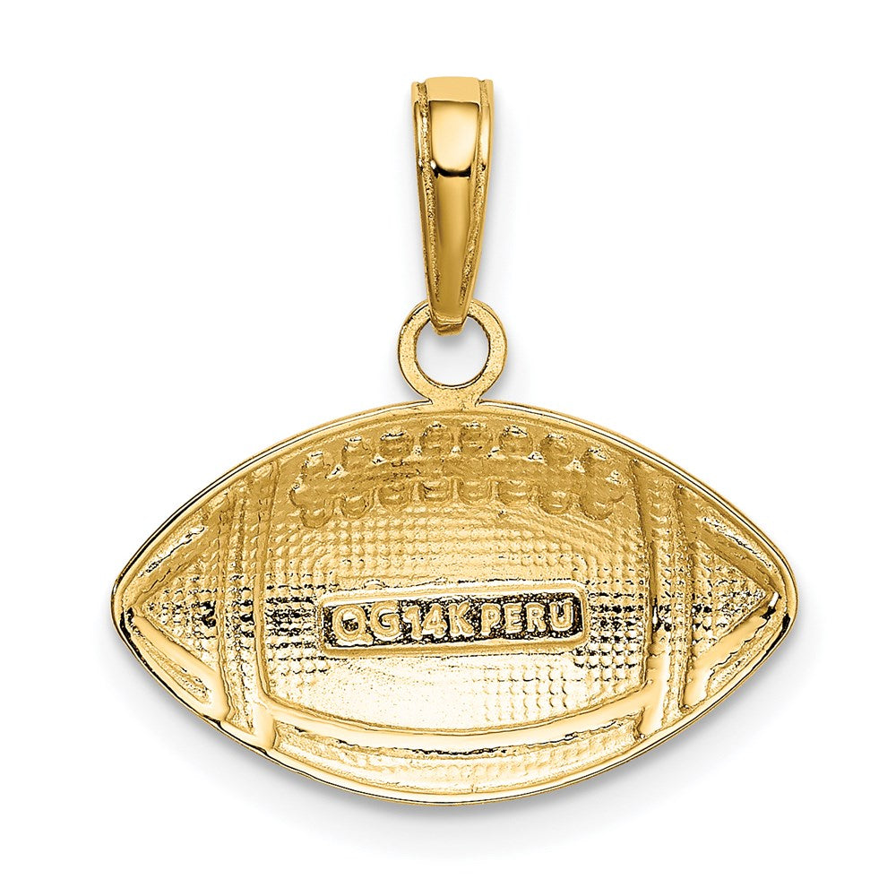 Gold Polished Football Pendant Model-K4952 - Charlie & Co. Jewelry