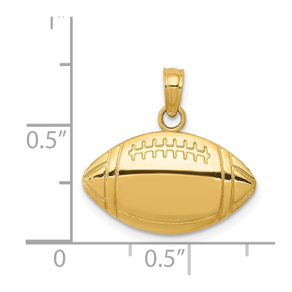 14K Gold Polished Football Pendant - Charlie & Co. Jewelry