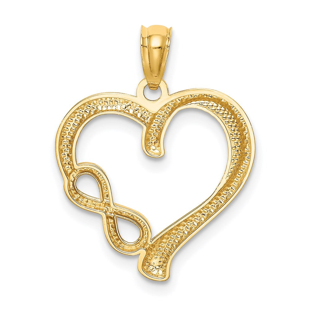 Gold Infinity Symbol Heart Necklace Pendant - Model K5169 - Charlie & Co. Jewelry